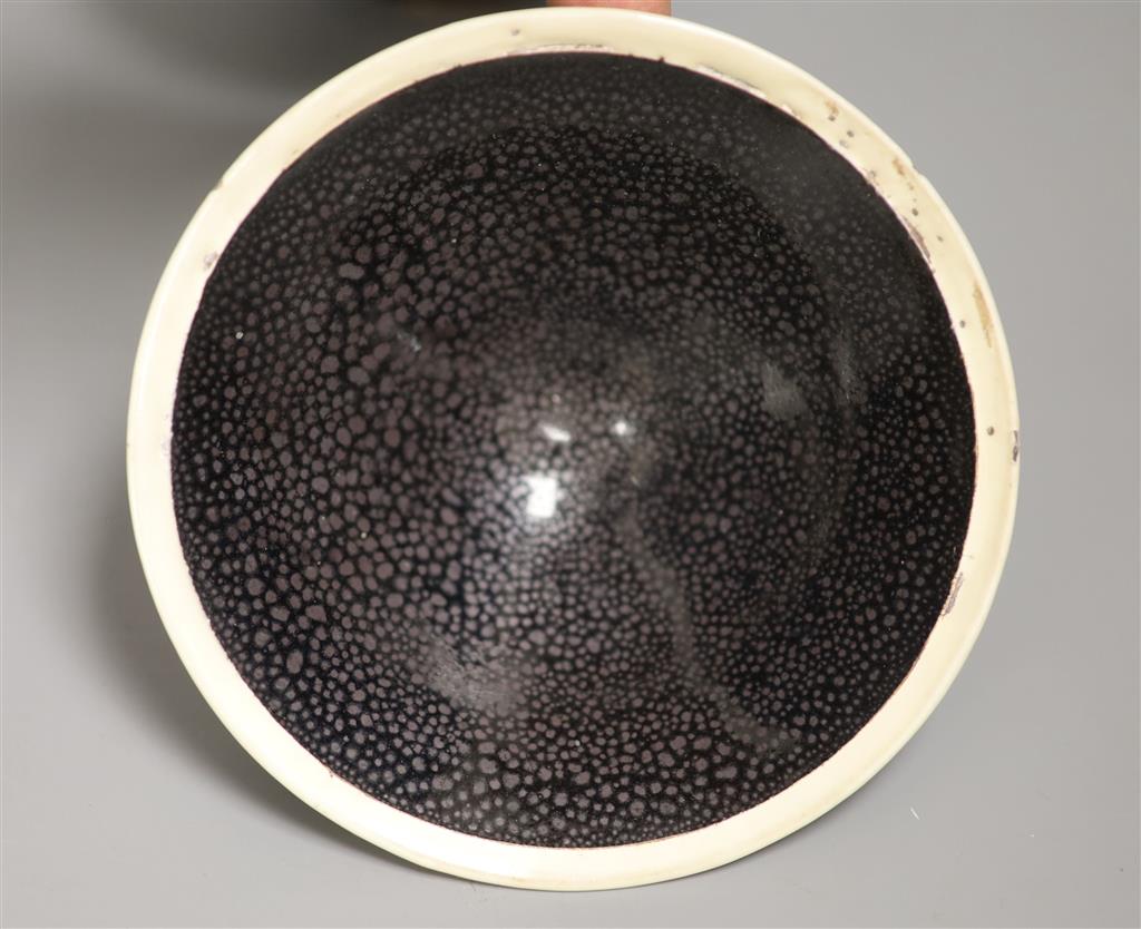 Three Chinese black glazed bowls